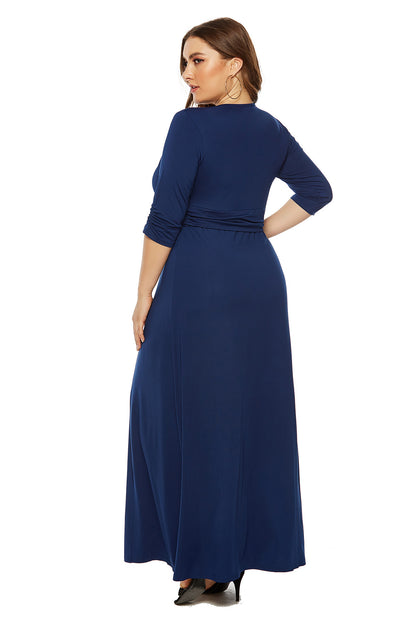 BOC-WEAR Elegant Deep V-Neck Swing Maxi Dress - Sophisticated Long Dress - BOC-WEAR