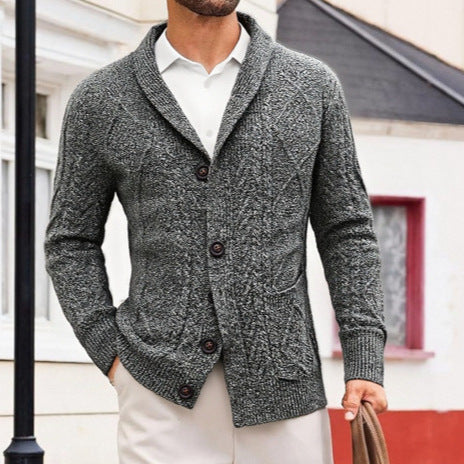 Men's Long Sleeve Cardigan Sweater Jacket - Casual Button-Up Knitwear - BOC-WEAR