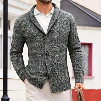 Men's Long Sleeve Cardigan Sweater Jacket - Casual Button-Up Knitwear - BOC-WEAR